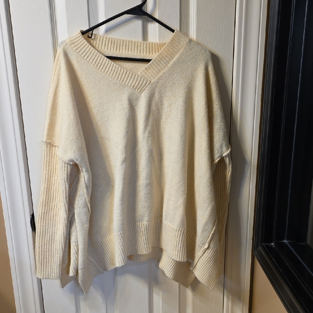 Cozy Cream V-Neck Sweater